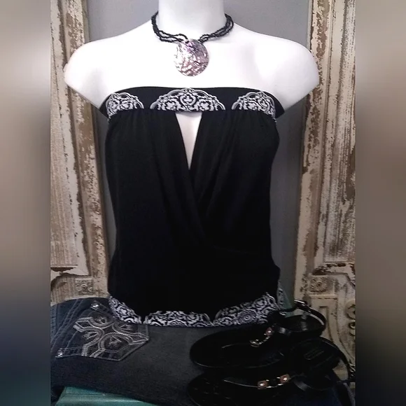 XS White House Black Market Keyhole Sleeveless Tube Top - Picture 4 of 12